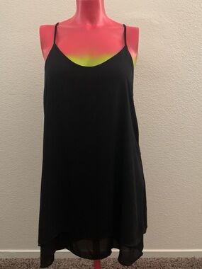 Forever 21 Black Cami Slip Dress Flowy Mini LBD